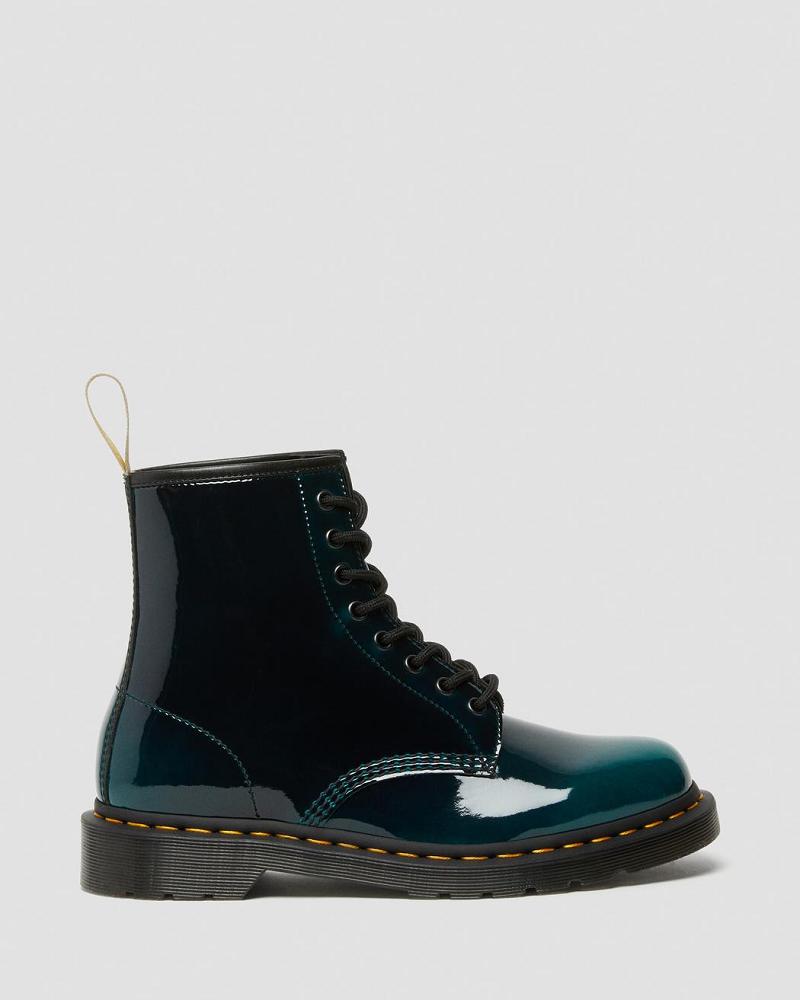 Dr Martens Vegan 1460 Gloss Snørestøvler Herre Sort | DK 545FDN